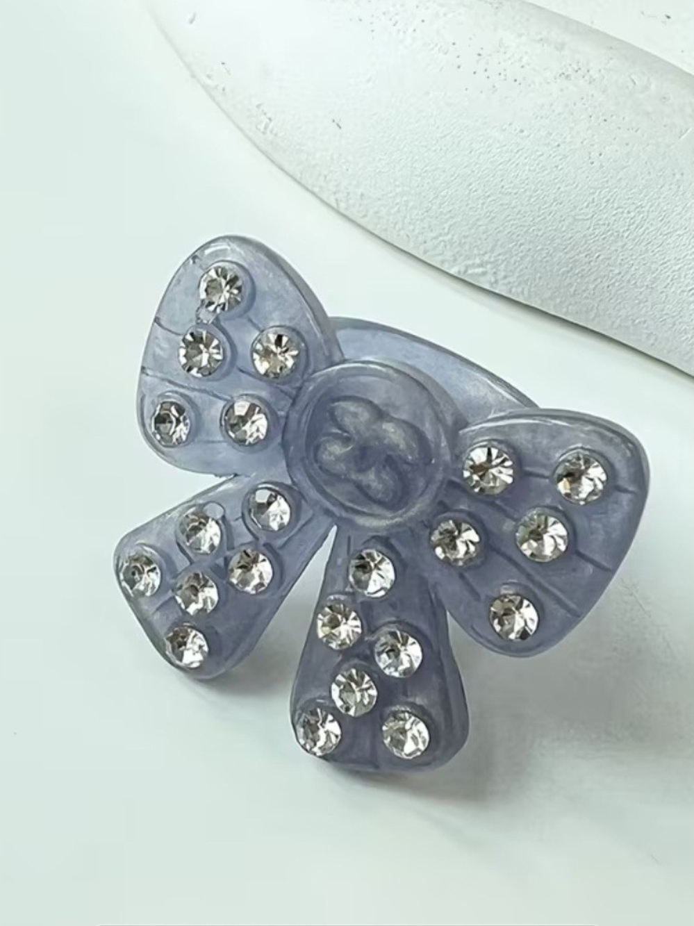 Crystal-Embellished Gray Ring